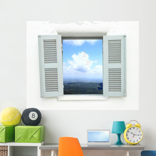 Window with Mountain and