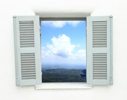 Window with Mountain and