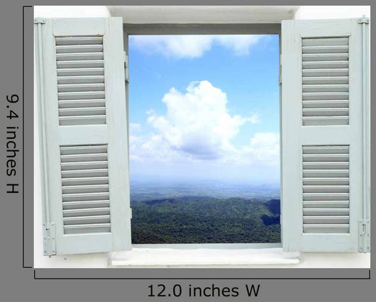 Window with Mountain and