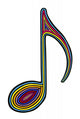 Rainbow Music Note Wall Decal
