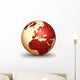 Red World Globe Wall Mural