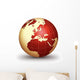 Red World Globe Wall Mural