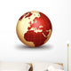 Red World Globe Wall Mural