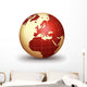 Red World Globe Wall Mural