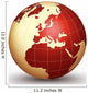 Red World Globe Wall Mural