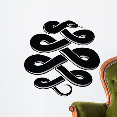 Celtic Knot Snake Wall Decal shown on a wall