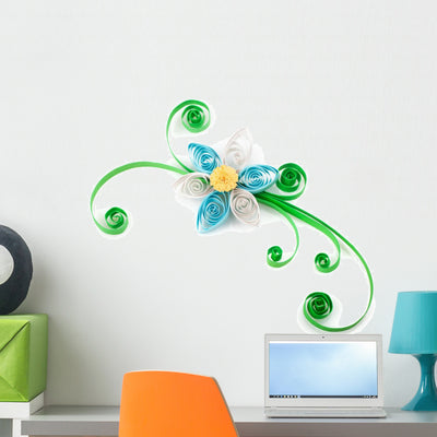 Flower Wall Decal shown on a wall