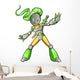 Alien Ninja Warrior Vector Wall Decal
