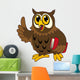 Cartoon Owl Bird with Wall Decal