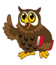 Cartoon Owl Bird with Wall Decal