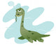 Funny Nessie Eating Wall Decal