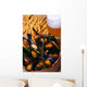 seafood, mussels, beer, French fries Wall Mural