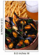 seafood, mussels, beer, French fries Wall Mural