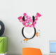 Penguin Skating Pirouette Illustration Wall Decal