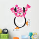 Penguin Skating Pirouette Illustration Wall Decal