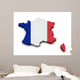 France Flag Map Shape Wall Decal