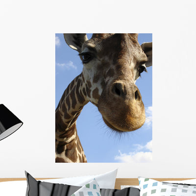 Giraffe Wall Mural shown on a wall