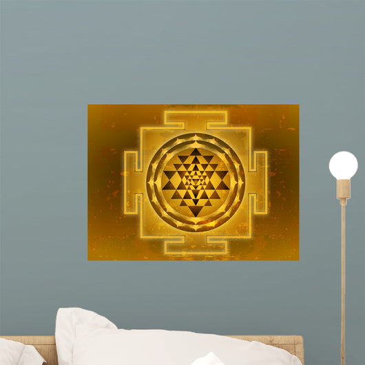 Grunge Shree Yantra Wall Mural