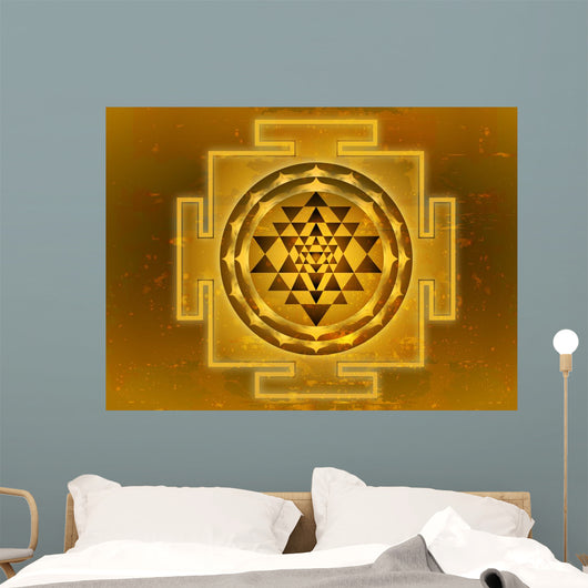 Grunge Shree Yantra Wall Mural