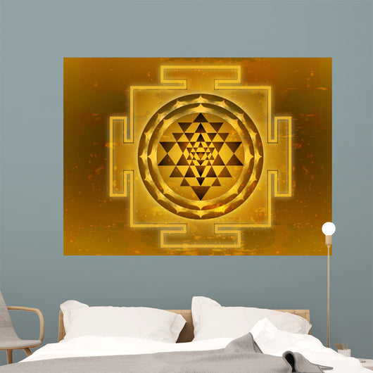 Grunge Shree Yantra Wall Mural