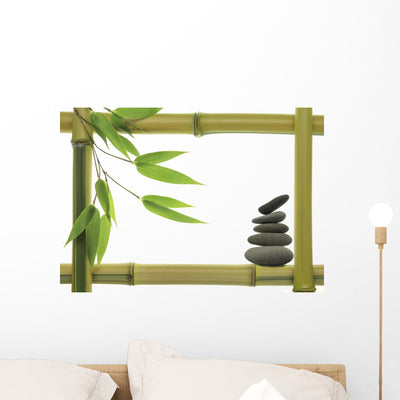 Bamboo Frame with Zen Wall Decal shown on a wall