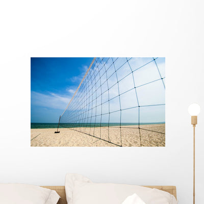 Torn Beach Volleyball Net shown on a wall