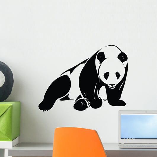 Isolated Panda Illustration Wall Decal