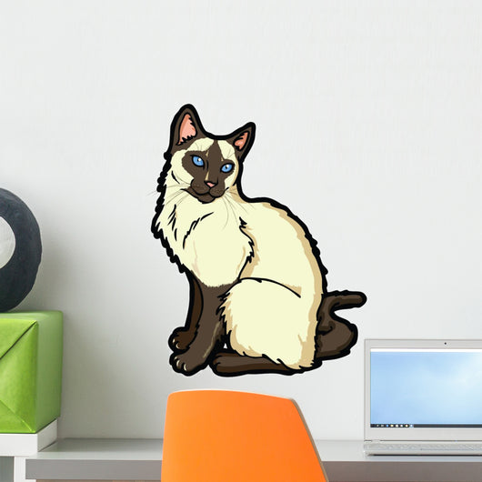 Siamese Cartoon Cat Wall Decal