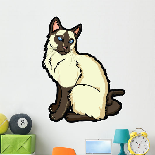 Siamese Cartoon Cat Wall Decal