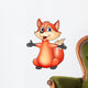 Funny fox cartoon waving Wall Decal