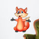 Funny fox cartoon waving Wall Decal