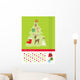 Christmas three background with moose and gingerbread man Wall Mural