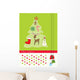 Christmas three background with moose and gingerbread man Wall Mural