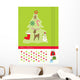 Christmas three background with moose and gingerbread man Wall Mural