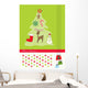 Christmas three background with moose and gingerbread man Wall Mural