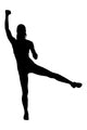 A silhouette of an attractive woman lifting weights Wall Decal