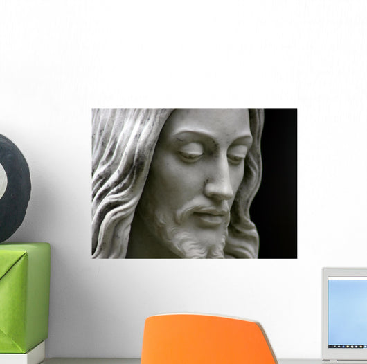 Jesus black and white, close-up Wall Mural