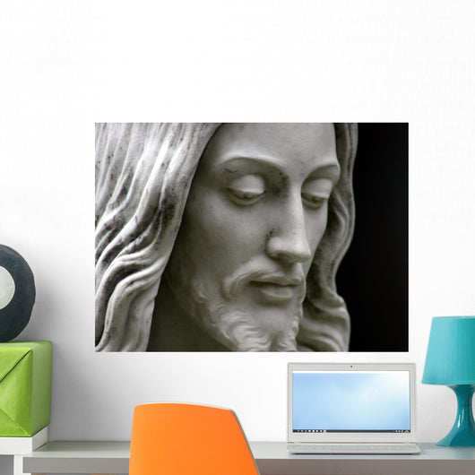 Jesus black and white, close-up Wall Mural