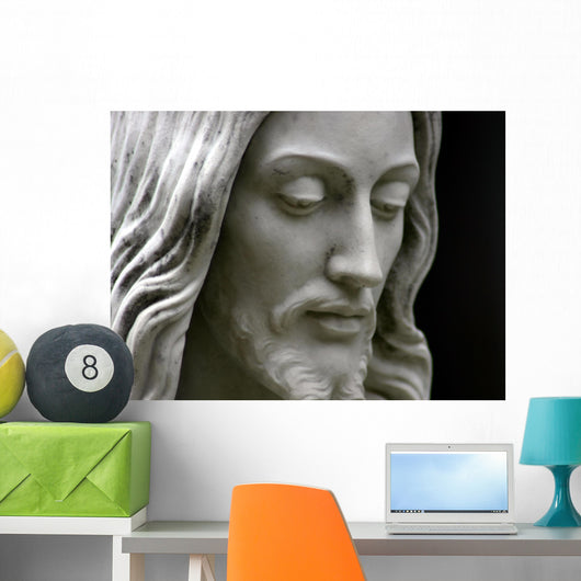 Jesus black and white, close-up Wall Mural