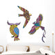 Stylized Motley Birds Wall Mural