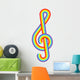 Rainbow treble clef Wall Decal