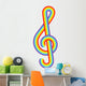 Rainbow treble clef Wall Decal