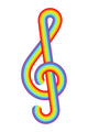 Rainbow treble clef Wall Decal
