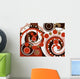 retro brown spiral dots pattern Wall Mural