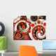 retro brown spiral dots pattern Wall Mural