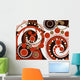 retro brown spiral dots pattern Wall Mural