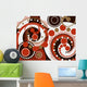 retro brown spiral dots pattern Wall Mural