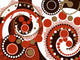 retro brown spiral dots pattern Wall Mural