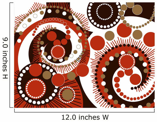 retro brown spiral dots pattern Wall Mural