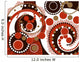 retro brown spiral dots pattern Wall Mural